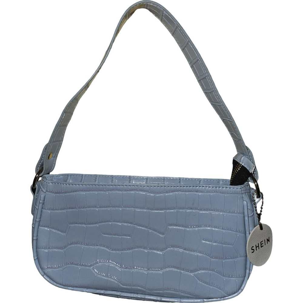 Blue Crocodile Embossed Small Handbag